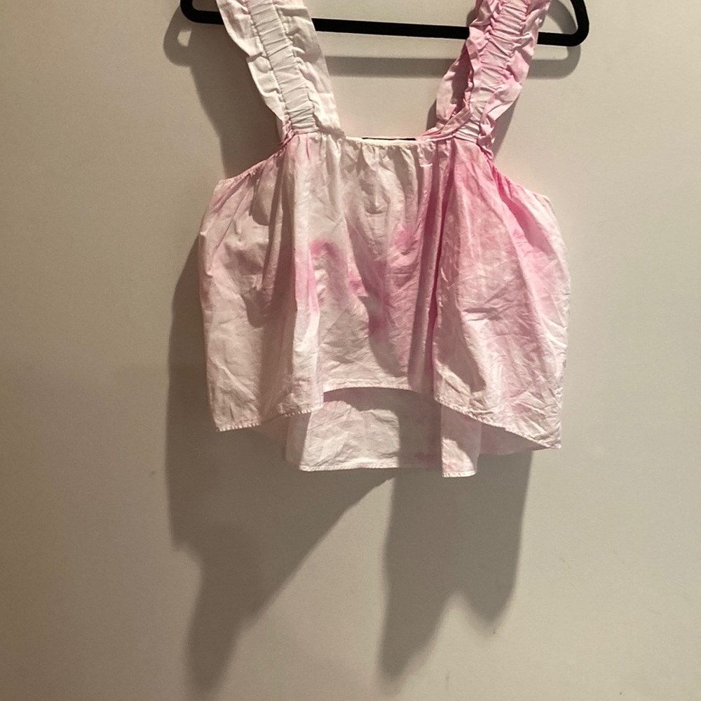 Zara Light Pink and White Top